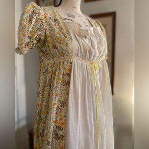 Vintage BAMBI prairie dress maxi floral and lace cottagecore wilderness boho